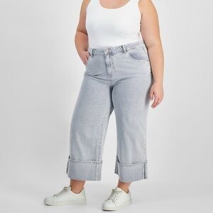 NWOT And Now This Trendy Plus Size Striped Cuffed Jeans Size 20W